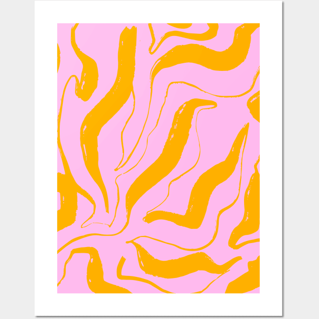 Pink Zebra - Abstract Minimal Design Wall Art by rosiemoonart